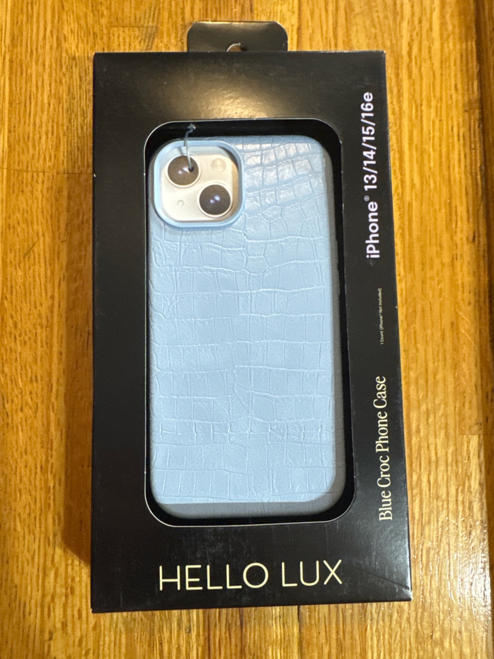 Hello Lux Blue Croc Textured Phone Case for iPhone 13/14/15/16e